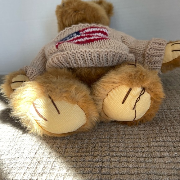 Russ Berry Yankee Doodle Teddy Bear Wearing American Flag Sweater - Picture 7 of 16